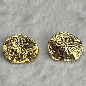 Gold-Tone Sand Dollar Earrings